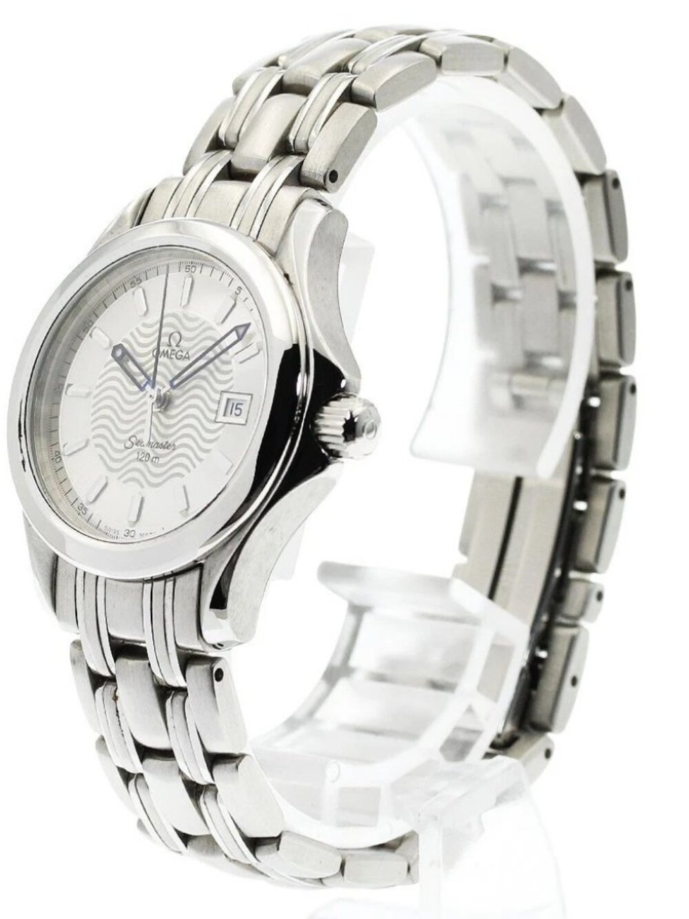 OMEGA Seamaster120 2571.31 Date Silver Dial Quartz Ladies Watch_947442